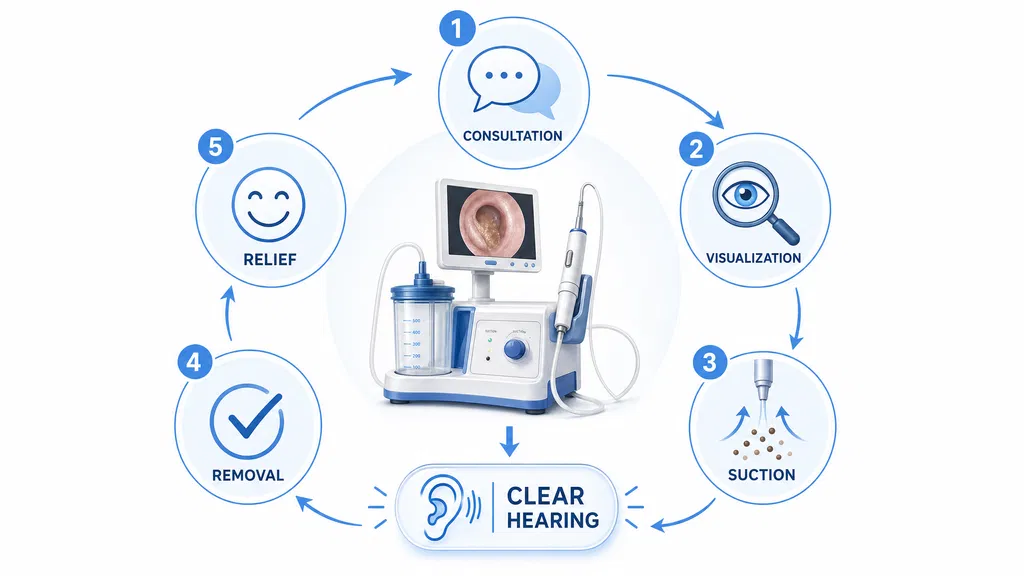 Microsuction earwax removal method explained infographic